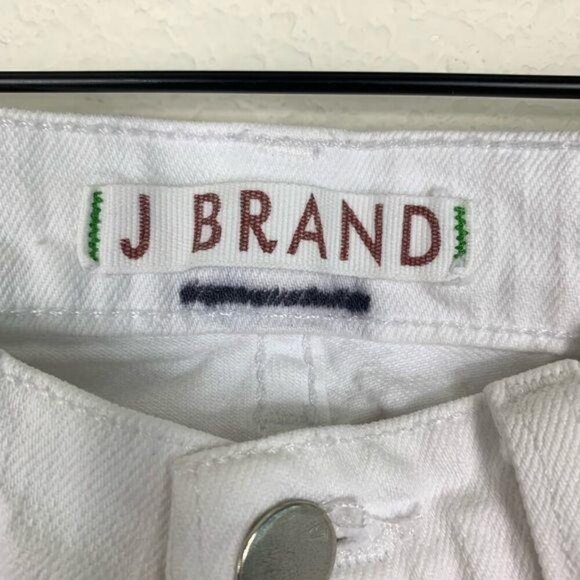 J Brand Mid Rise Bootcut Jeans Size 24 White Stretch Zip Fly Button - Picture 7 of 9